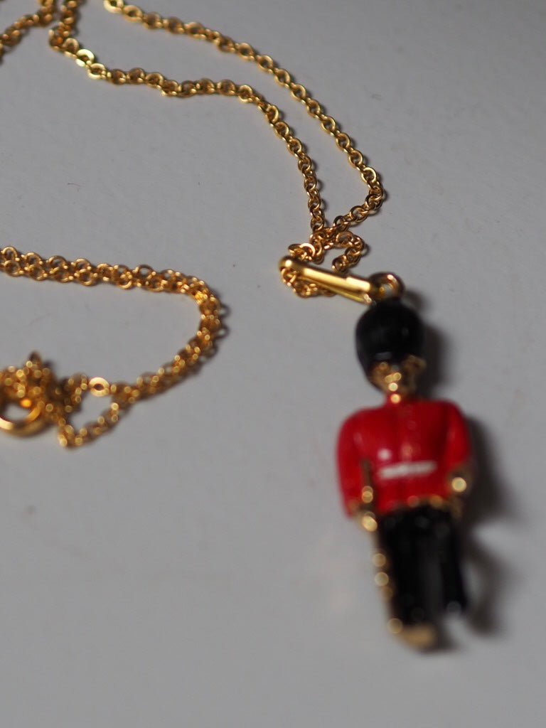 Gold plated beefeater enamel pendant necklace - Natalia Willmott