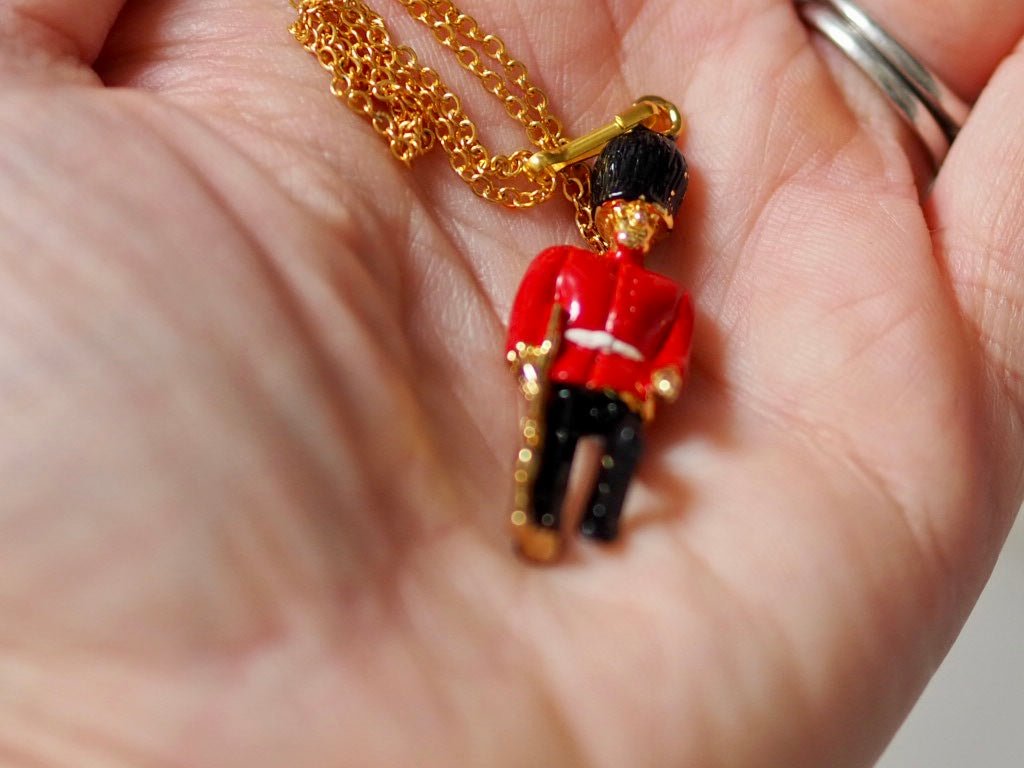 Gold plated beefeater enamel pendant necklace - Natalia Willmott