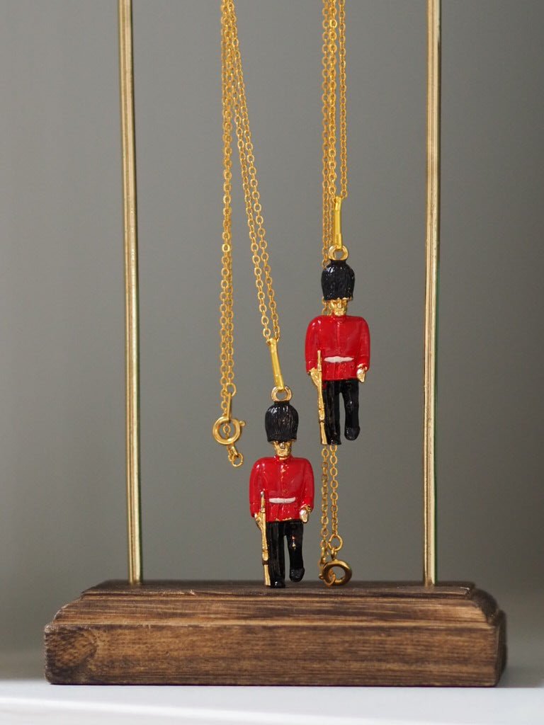 Gold plated beefeater enamel pendant necklace - Natalia Willmott