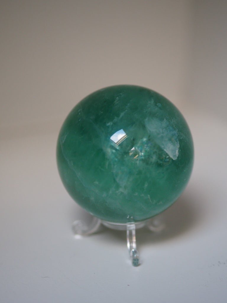 Green fluorite crystal sphere - Natalia Willmott