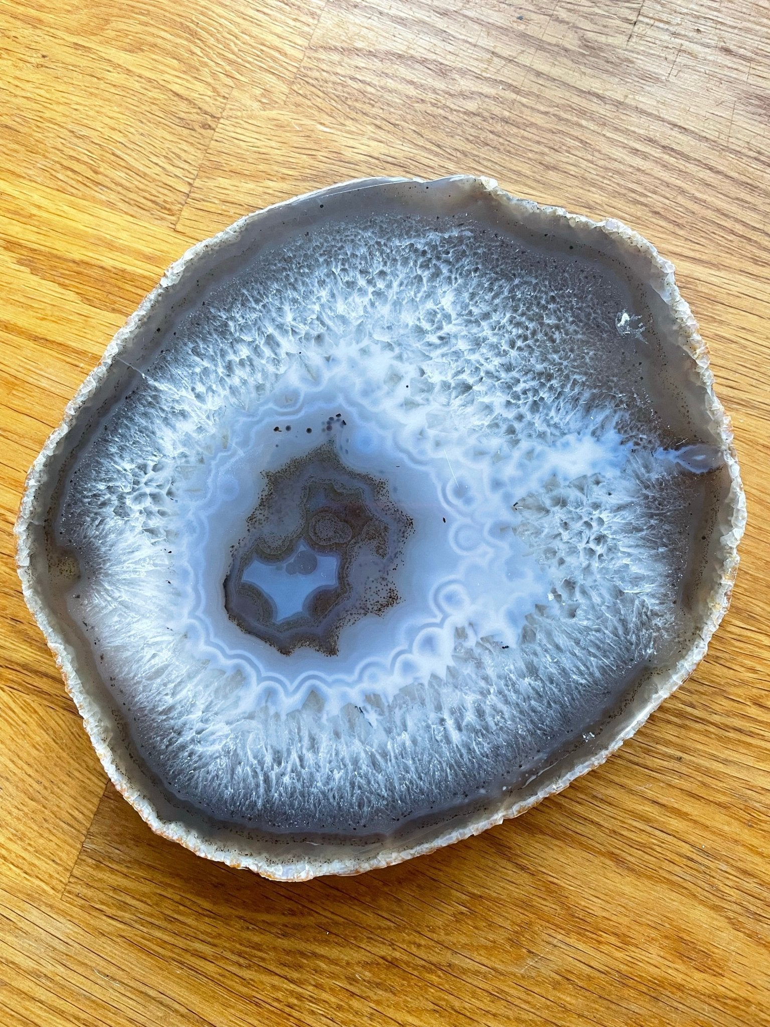 Grey agate slice/coaster - Natalia Willmott