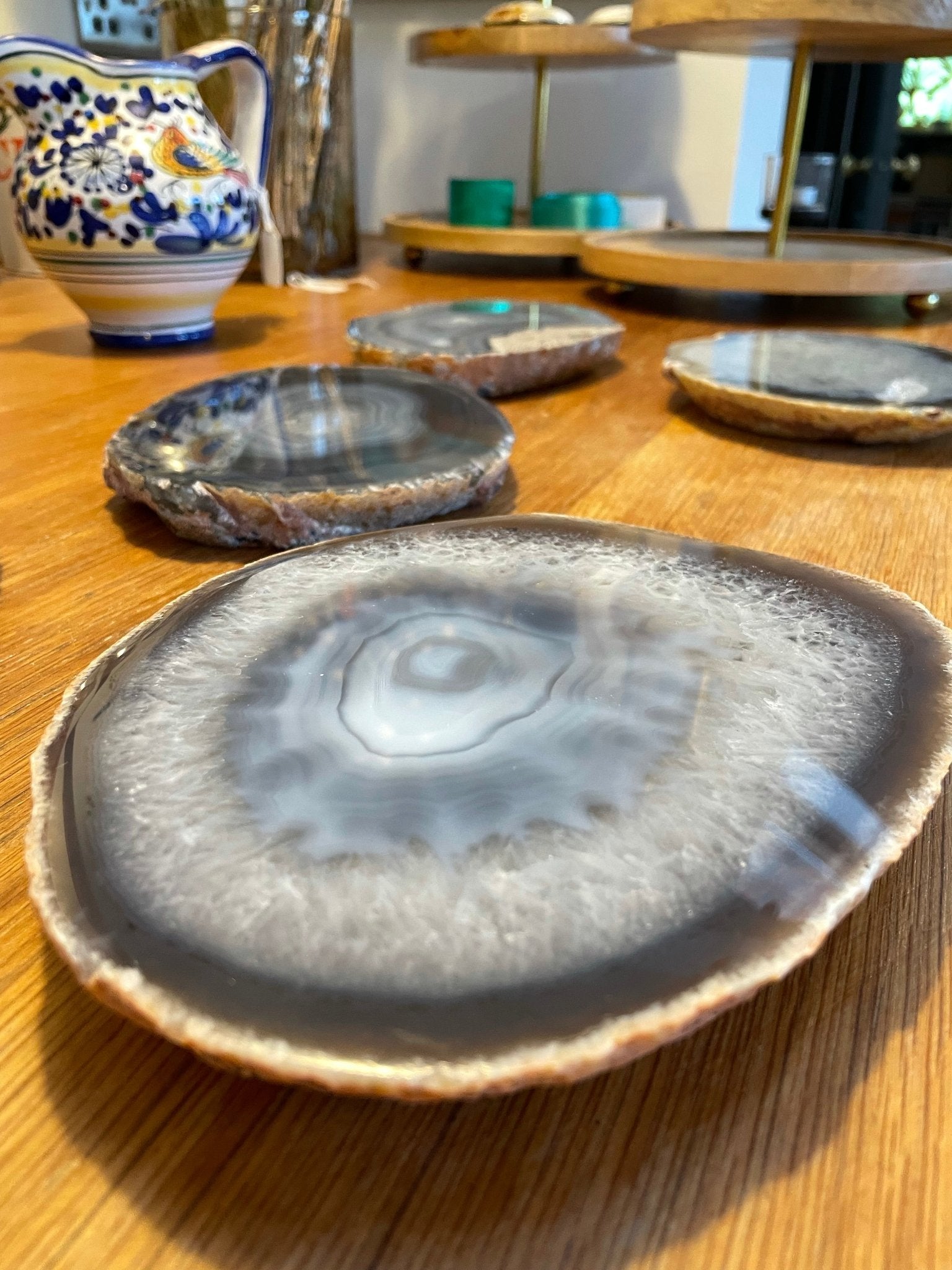 Grey agate slice/coaster - Natalia Willmott