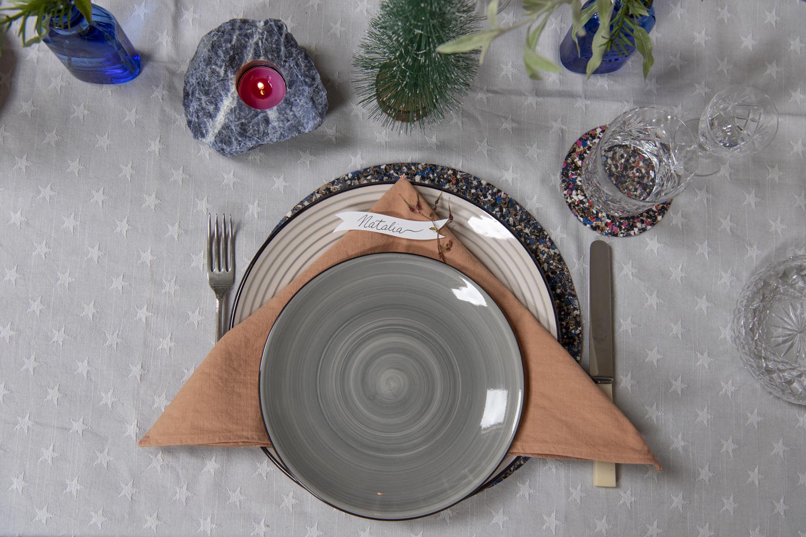Hand dyed coral napkins set - Natalia Willmott