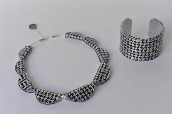 Houndstooth necklace and cuff by Mojiana designs - Natalia Willmott