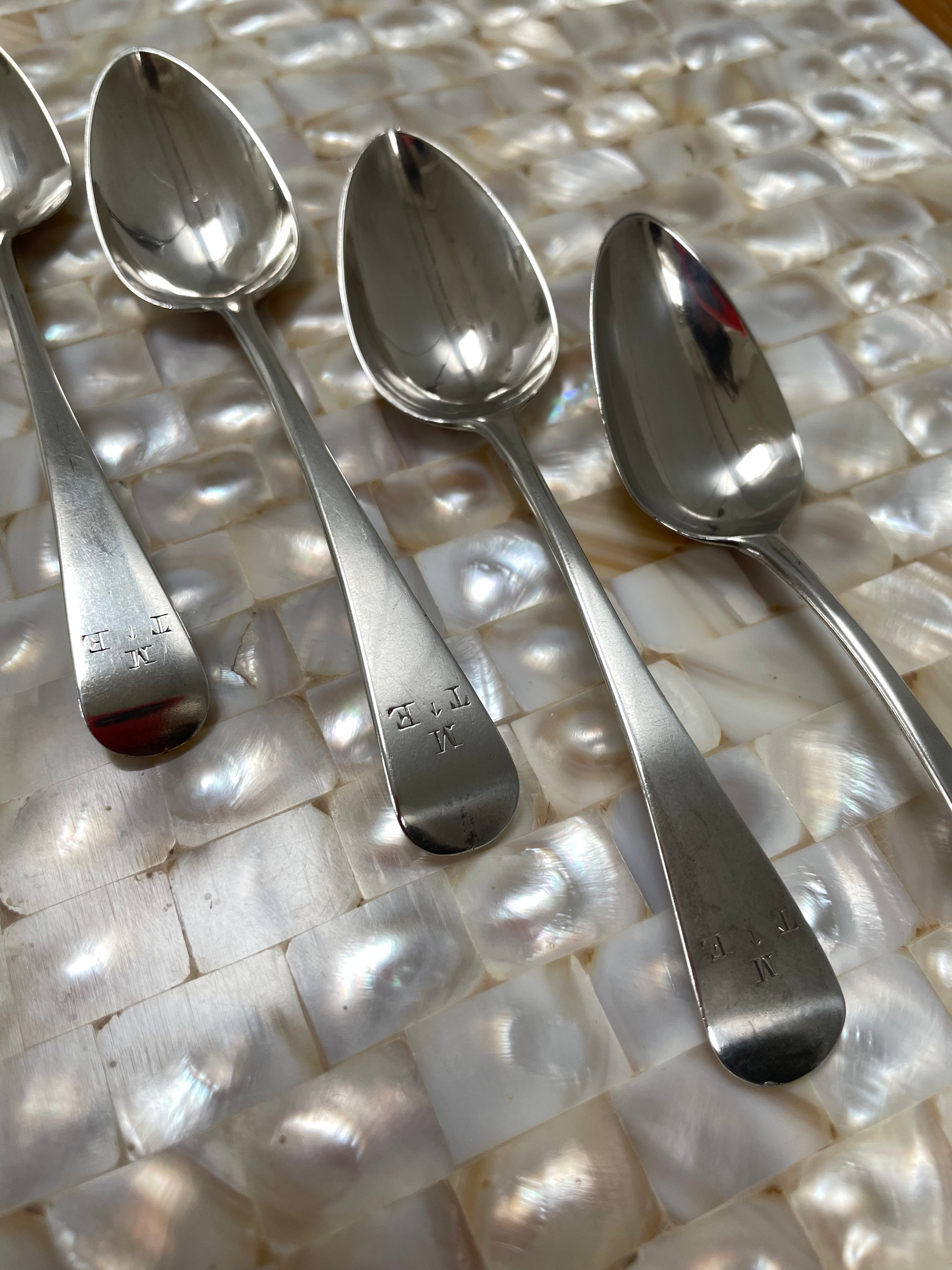 Solomon Hougham, George III hallmarked sterling silver set of teaspoons - Natalia Willmott