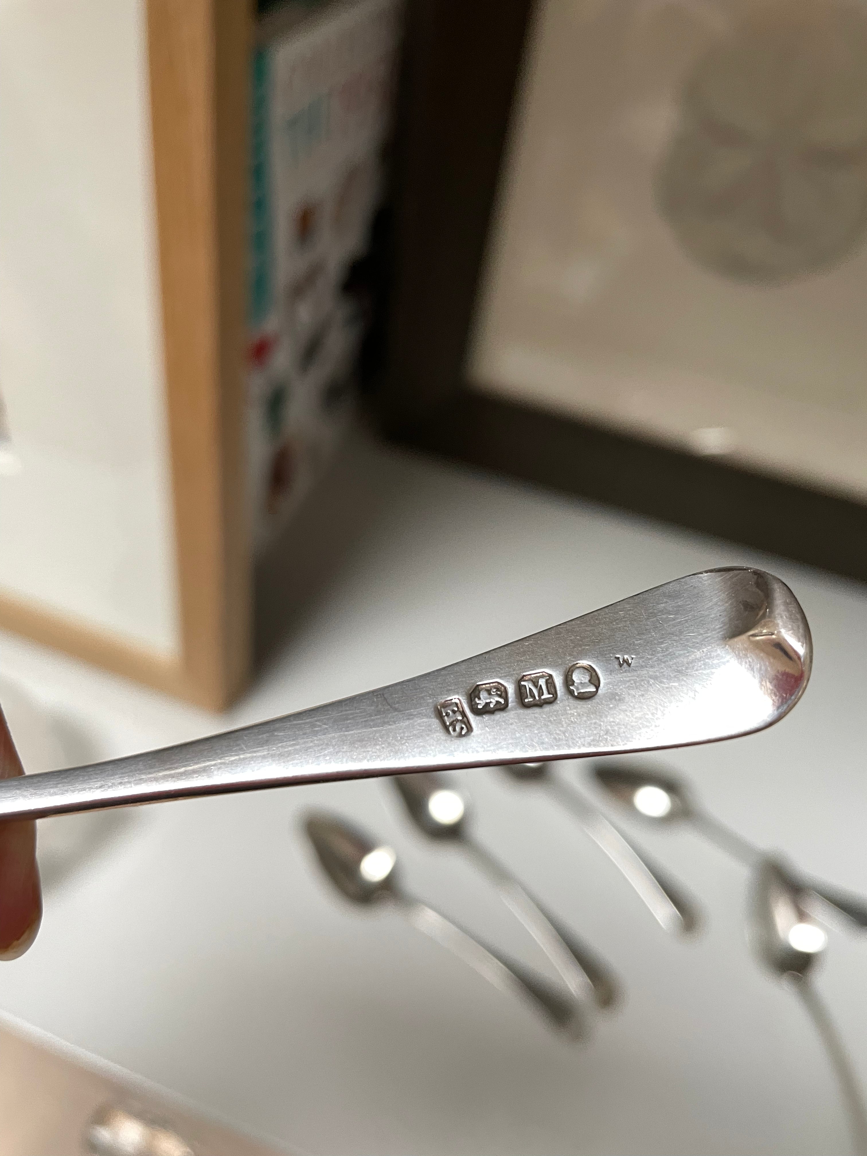 Solomon Hougham, George III hallmarked sterling silver set of teaspoons - Natalia Willmott