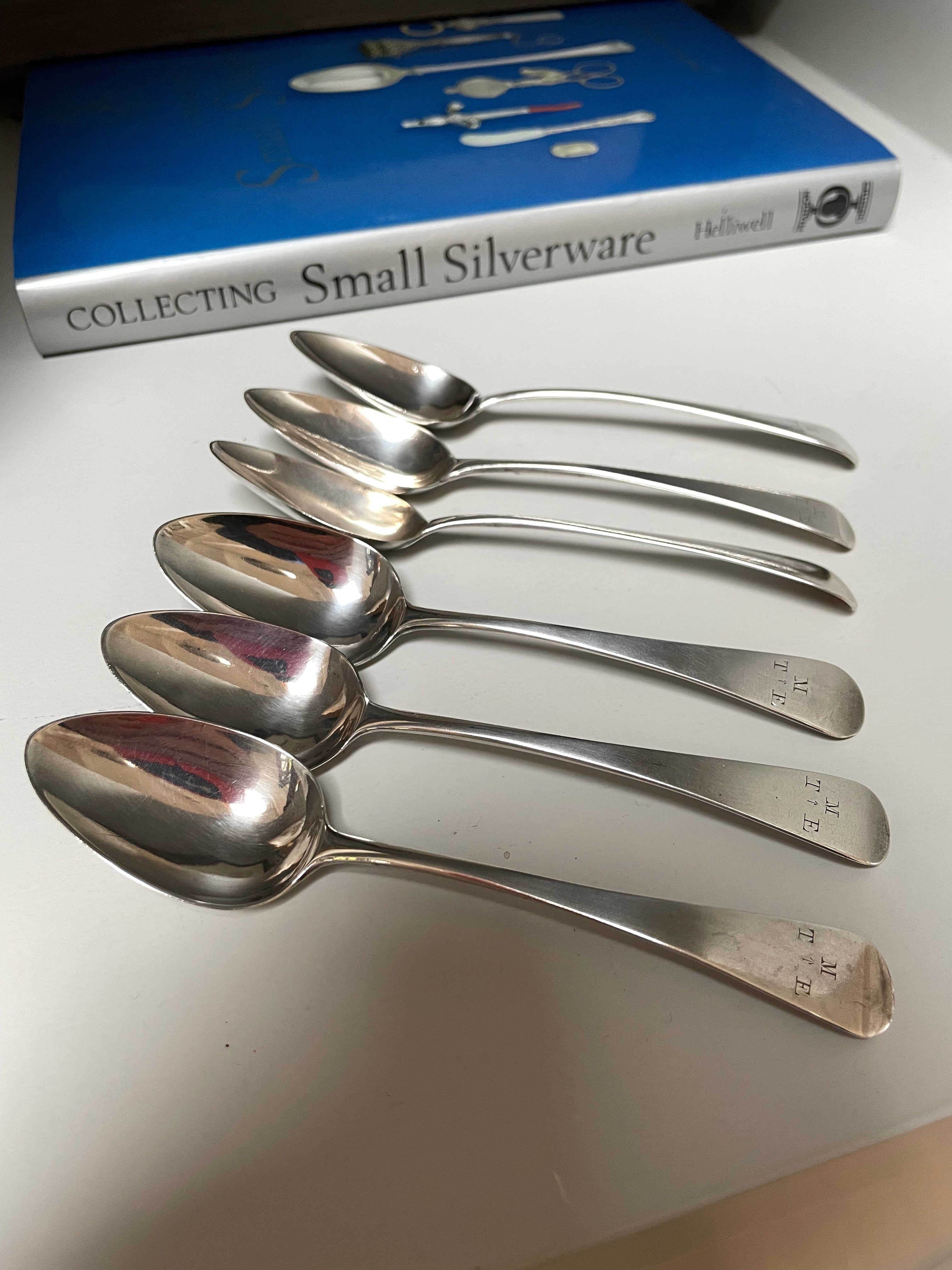 Solomon Hougham, George III hallmarked sterling silver set of teaspoons - Natalia Willmott