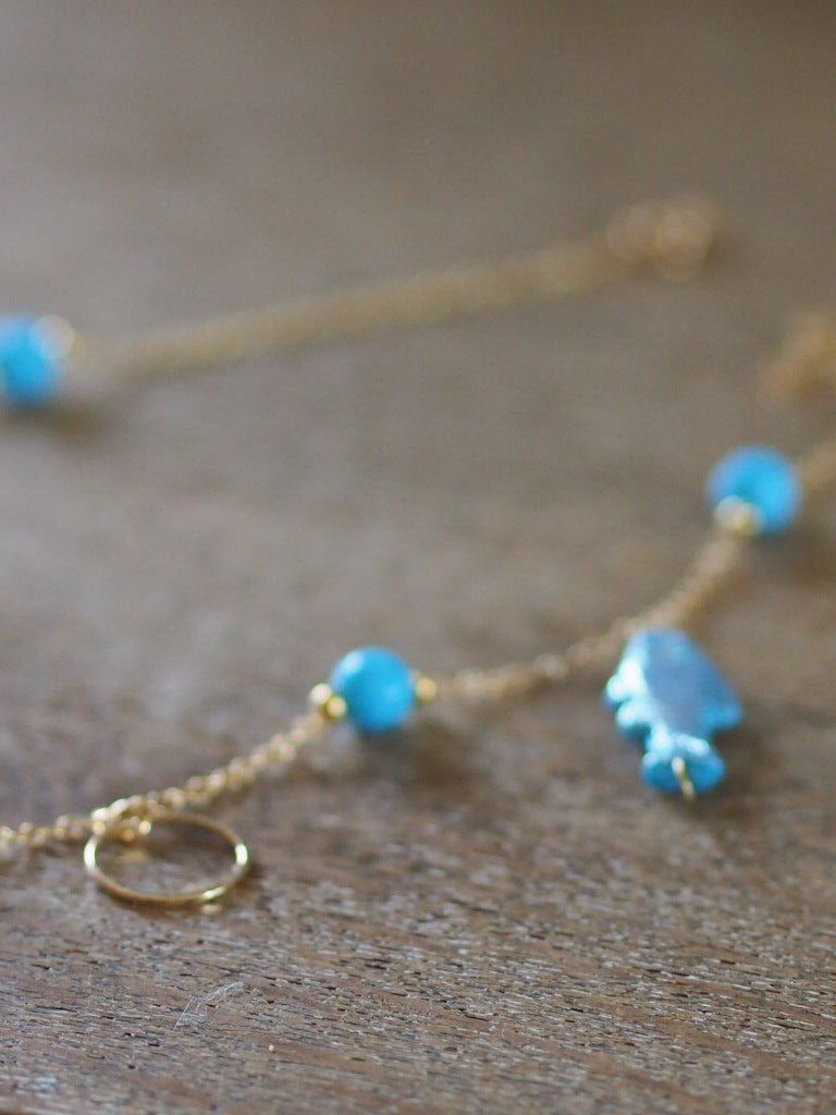Iridescent blue fish gold plated earrings or necklace - Natalia Willmott