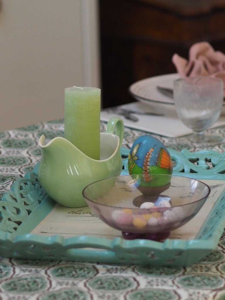 Johnson bros gravy boat light green and cream - Natalia Willmott
