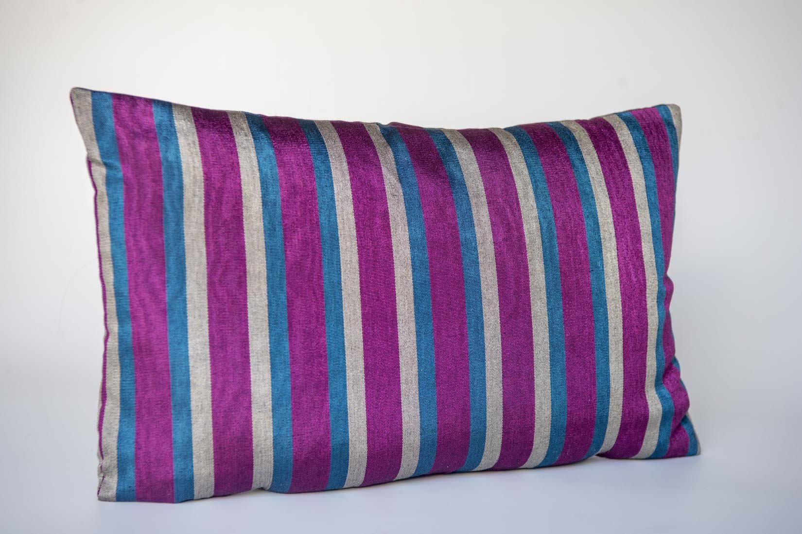 Kutnu vintage silk stripes cushion from Gaziantep - Natalia Willmott