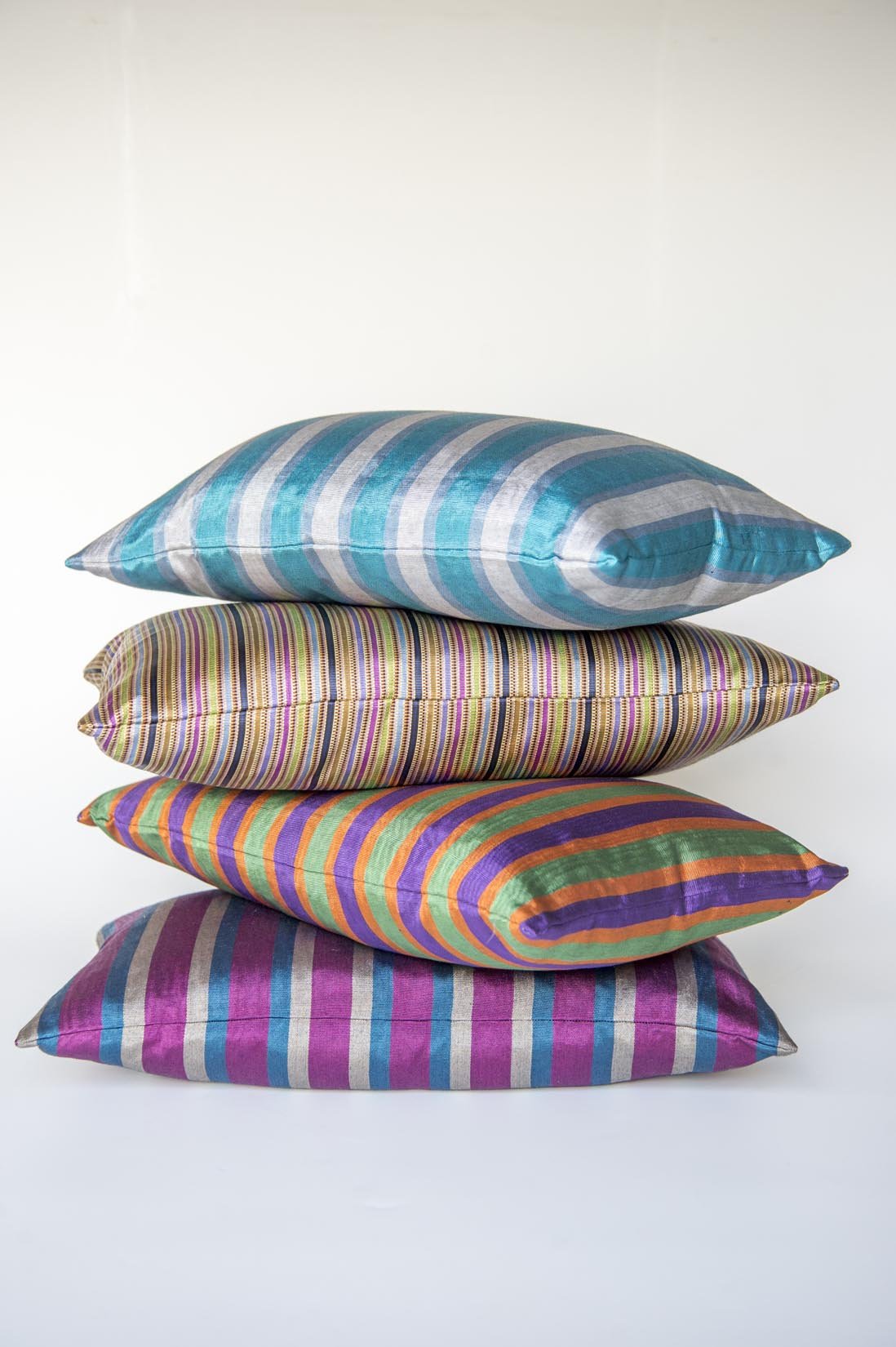 Kutnu vintage silk stripes cushion from Gaziantep - Natalia Willmott