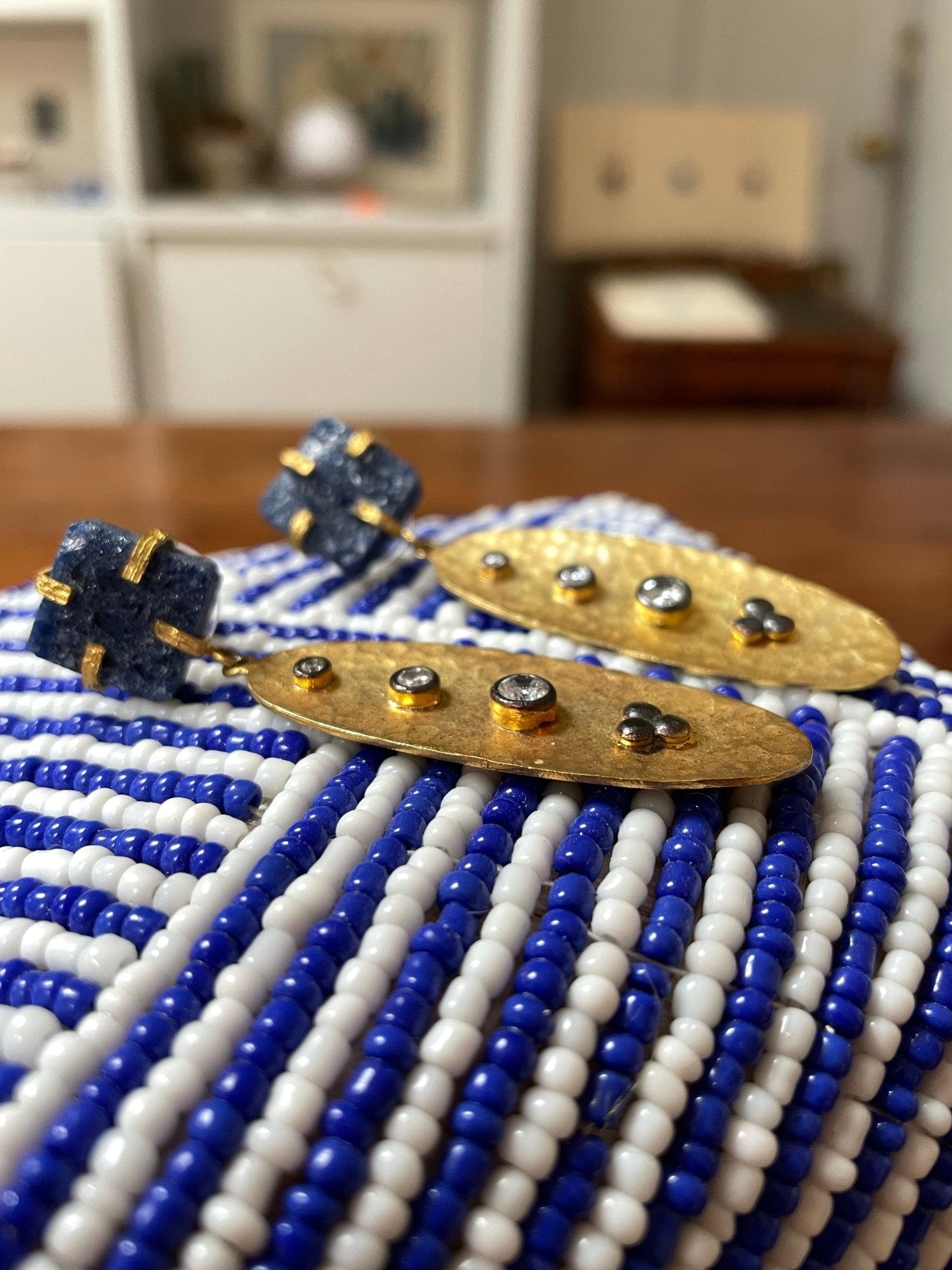 Lapis oval pendant earrings - Natalia Willmott