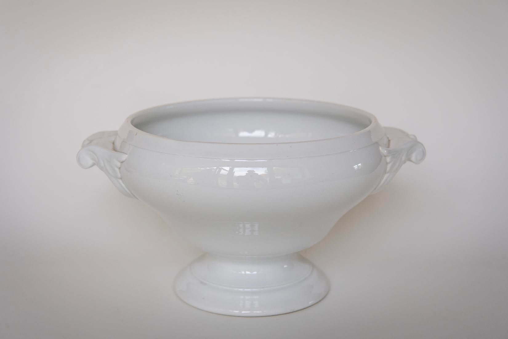 Large antique white ironstone soupière/terrine - Natalia Willmott