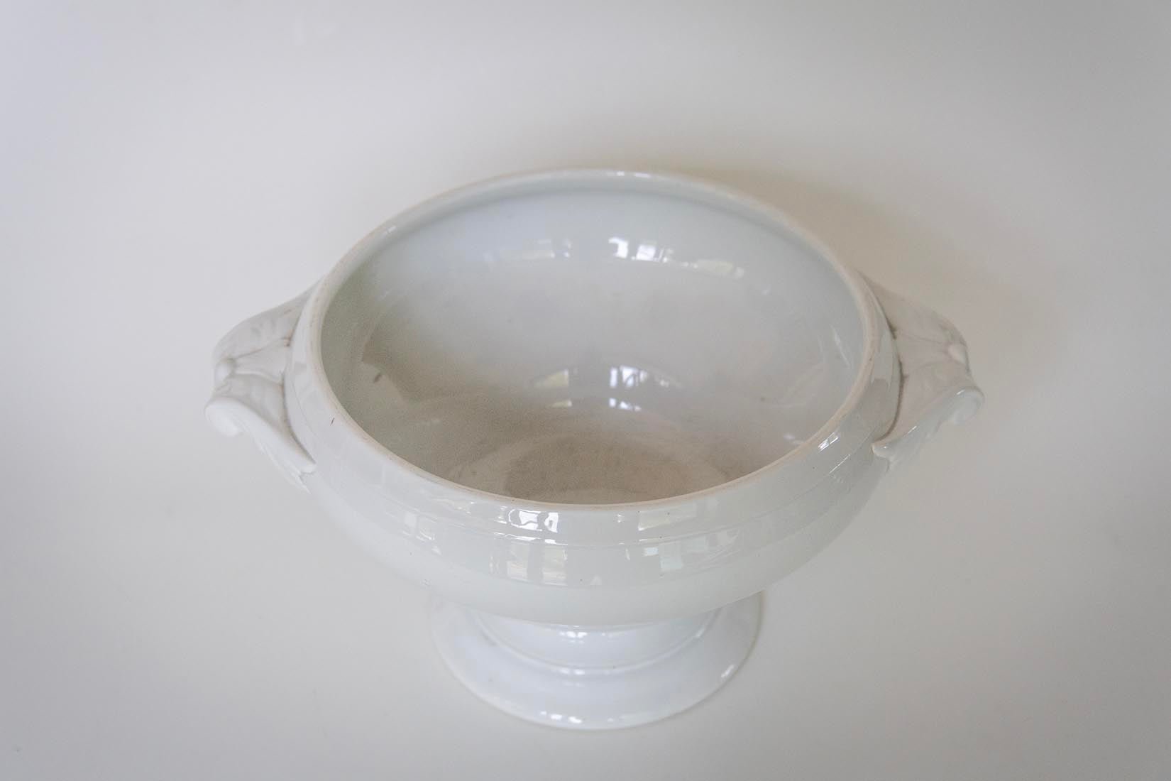 Large antique white ironstone soupière/terrine - Natalia Willmott