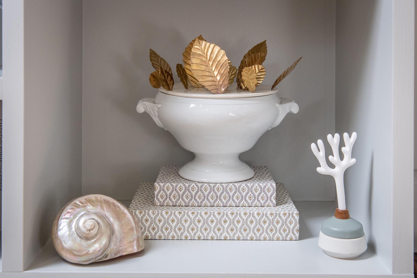 Large antique white ironstone soupière/terrine - Natalia Willmott