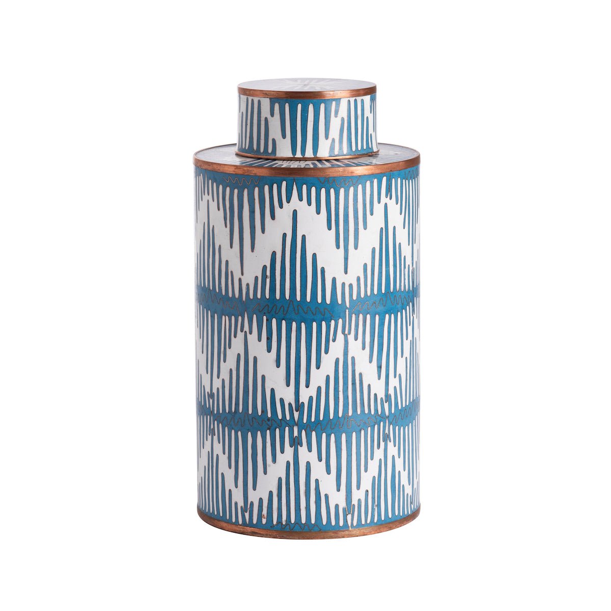 Large cloisonné tea jar serene blue - Natalia Willmott