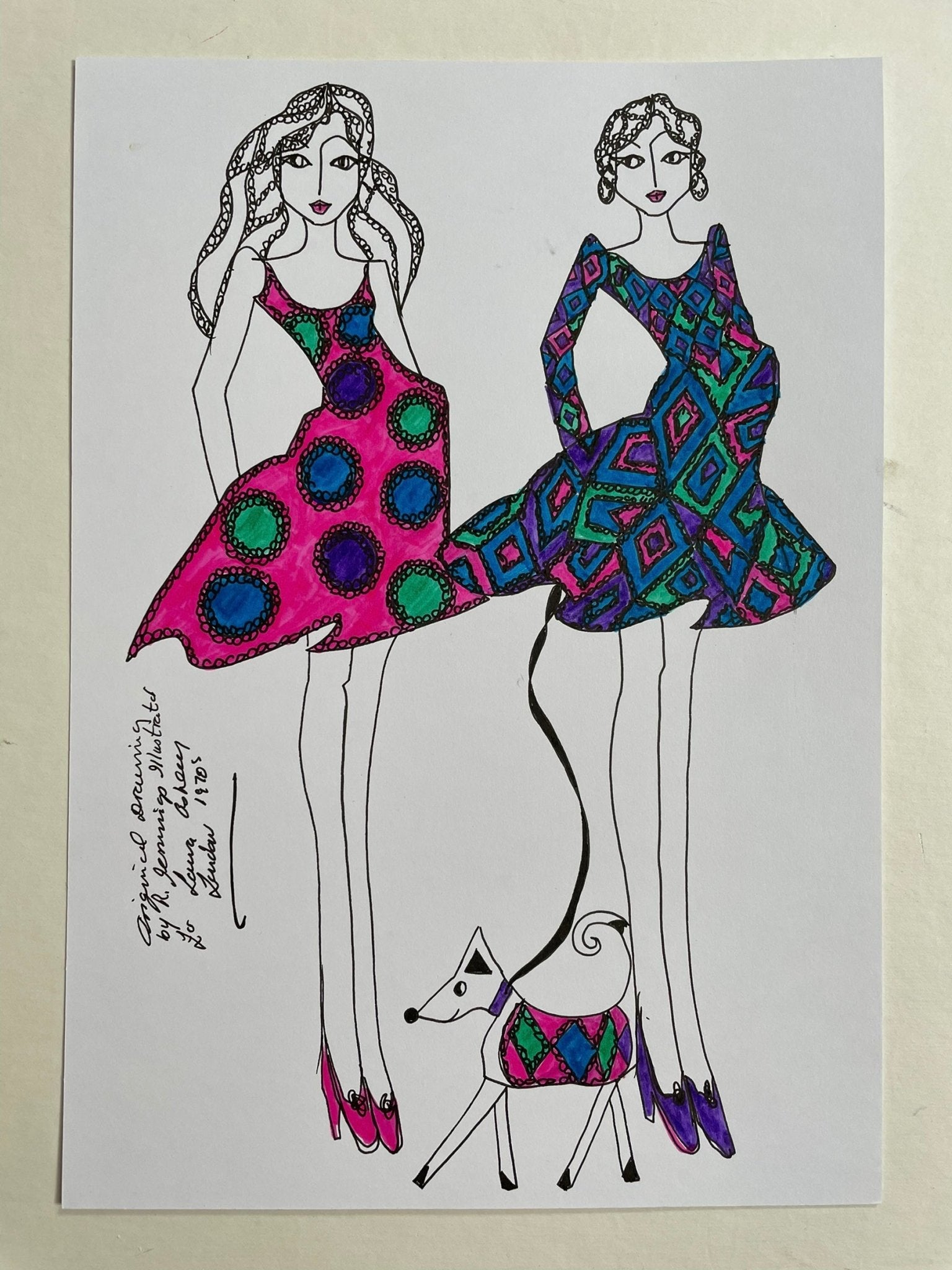 Laura Ashley vintage fashion drawings - Natalia Willmott