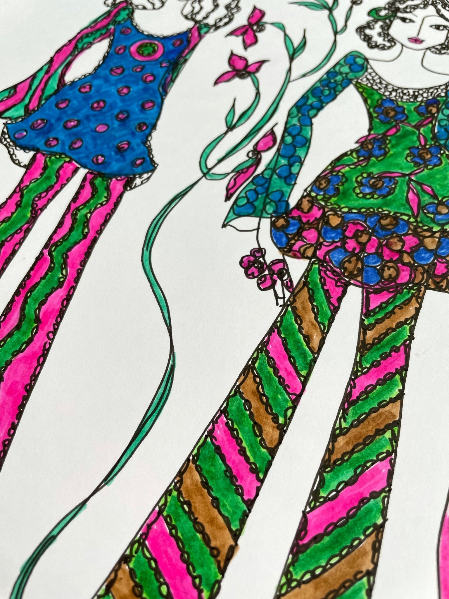 Laura Ashley vintage fashion drawings - Natalia Willmott