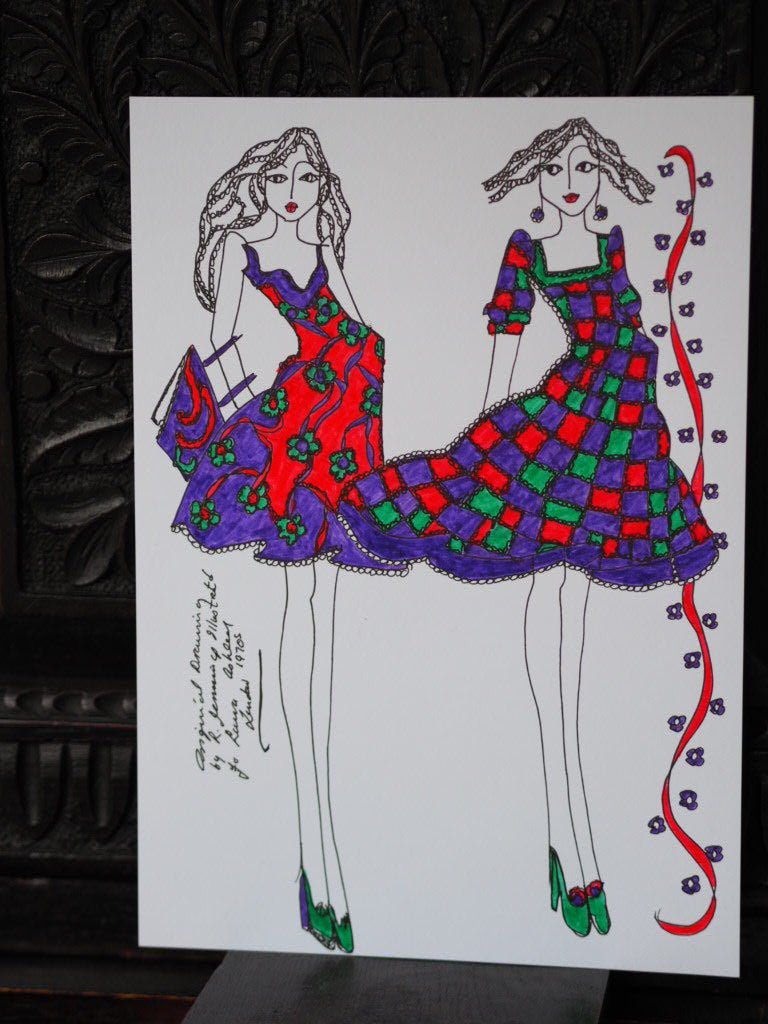Laura Ashley vintage fashion drawings - Natalia Willmott