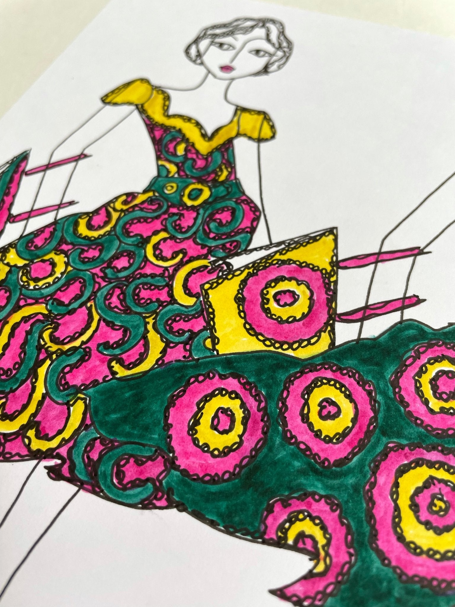 Laura Ashley vintage fashion drawings - Natalia Willmott