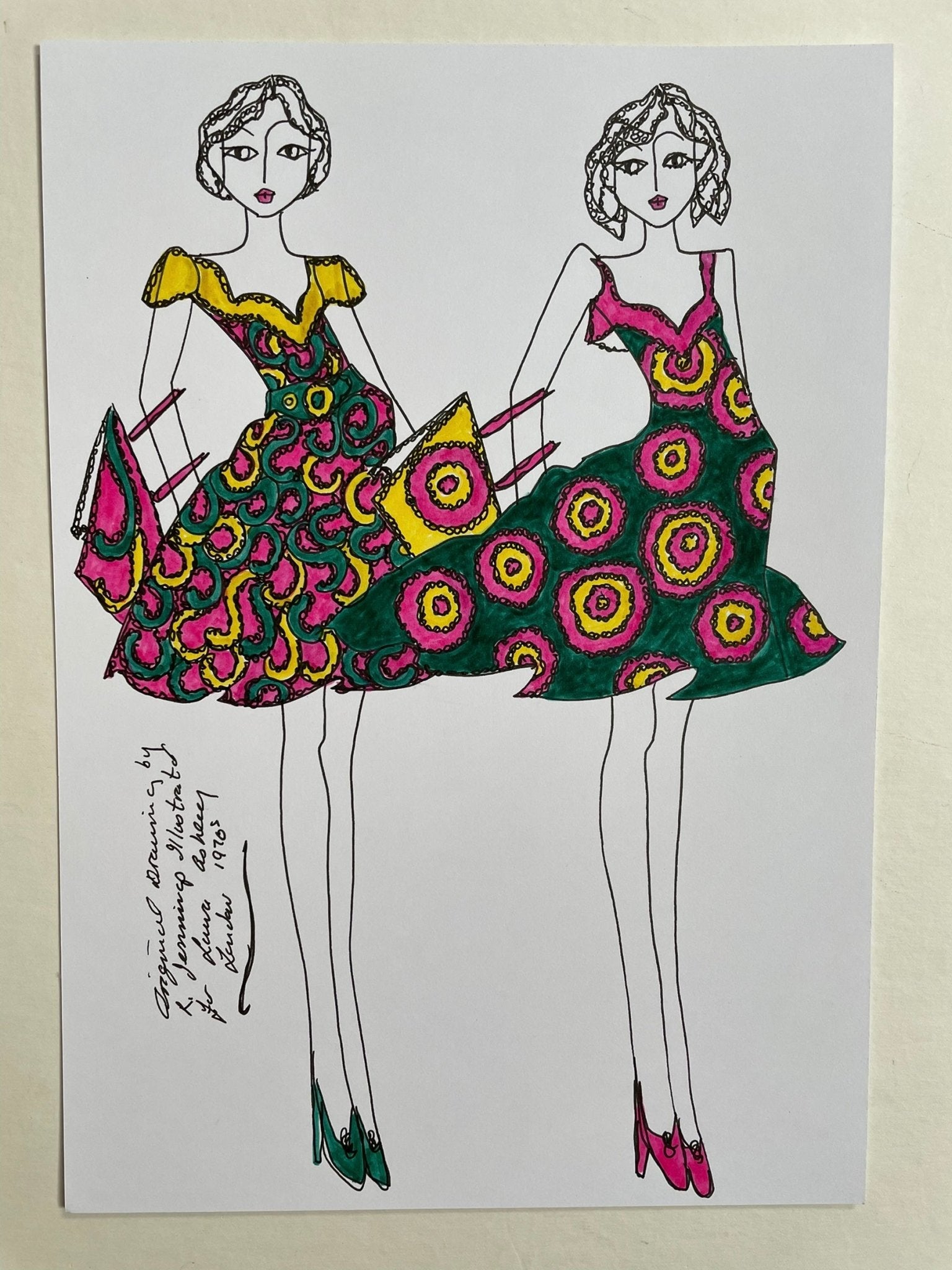 Laura Ashley vintage fashion drawings - Natalia Willmott