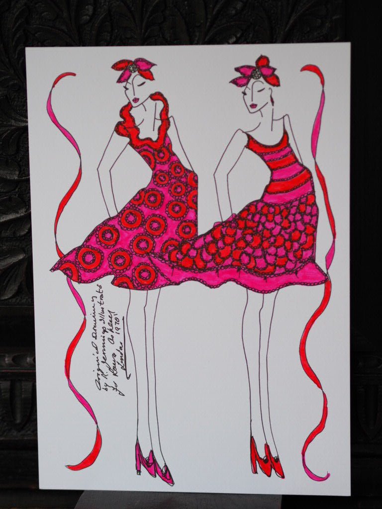 Laura Ashley vintage fashion drawings - Natalia Willmott