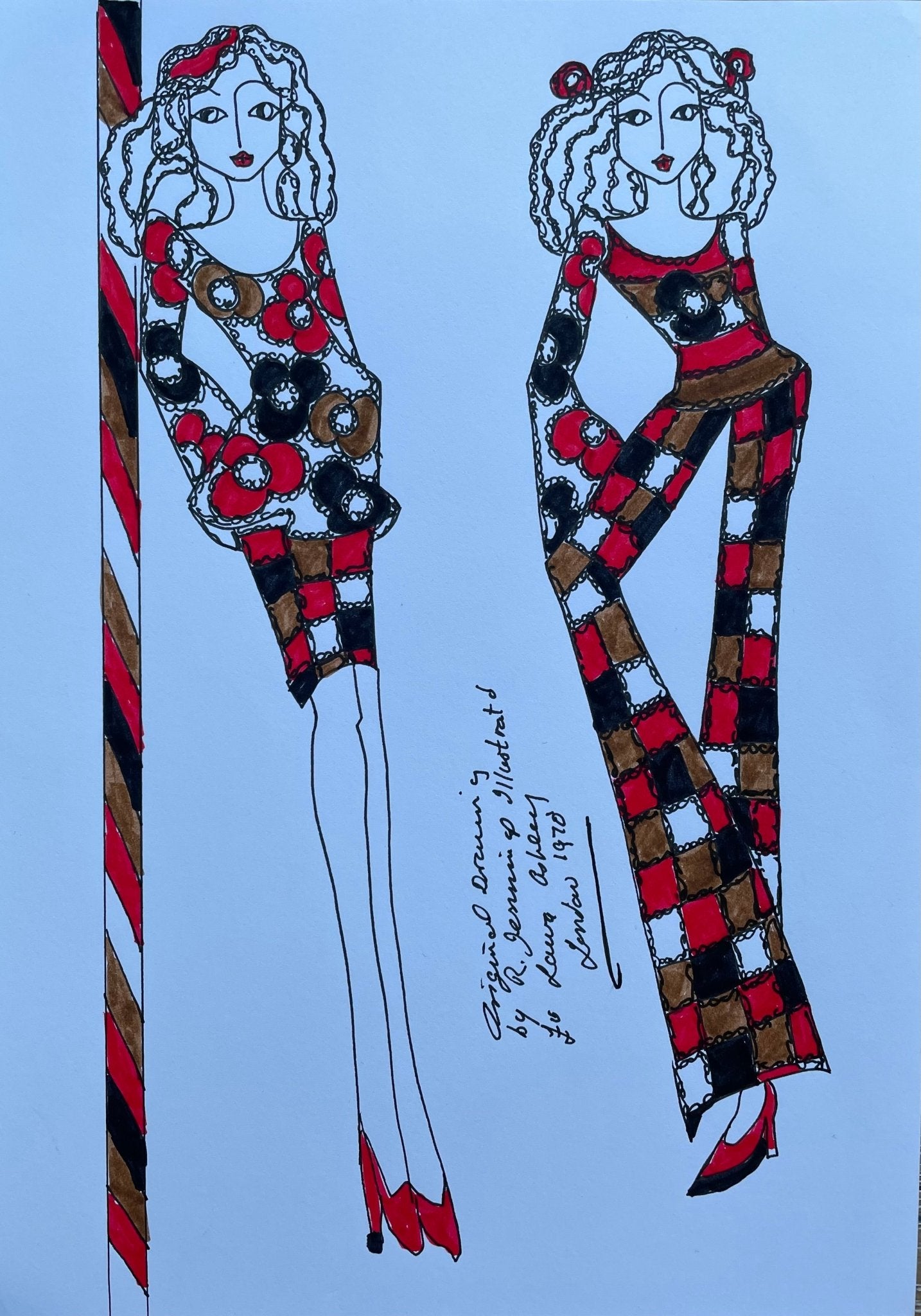 Laura Ashley vintage fashion drawings - Natalia Willmott