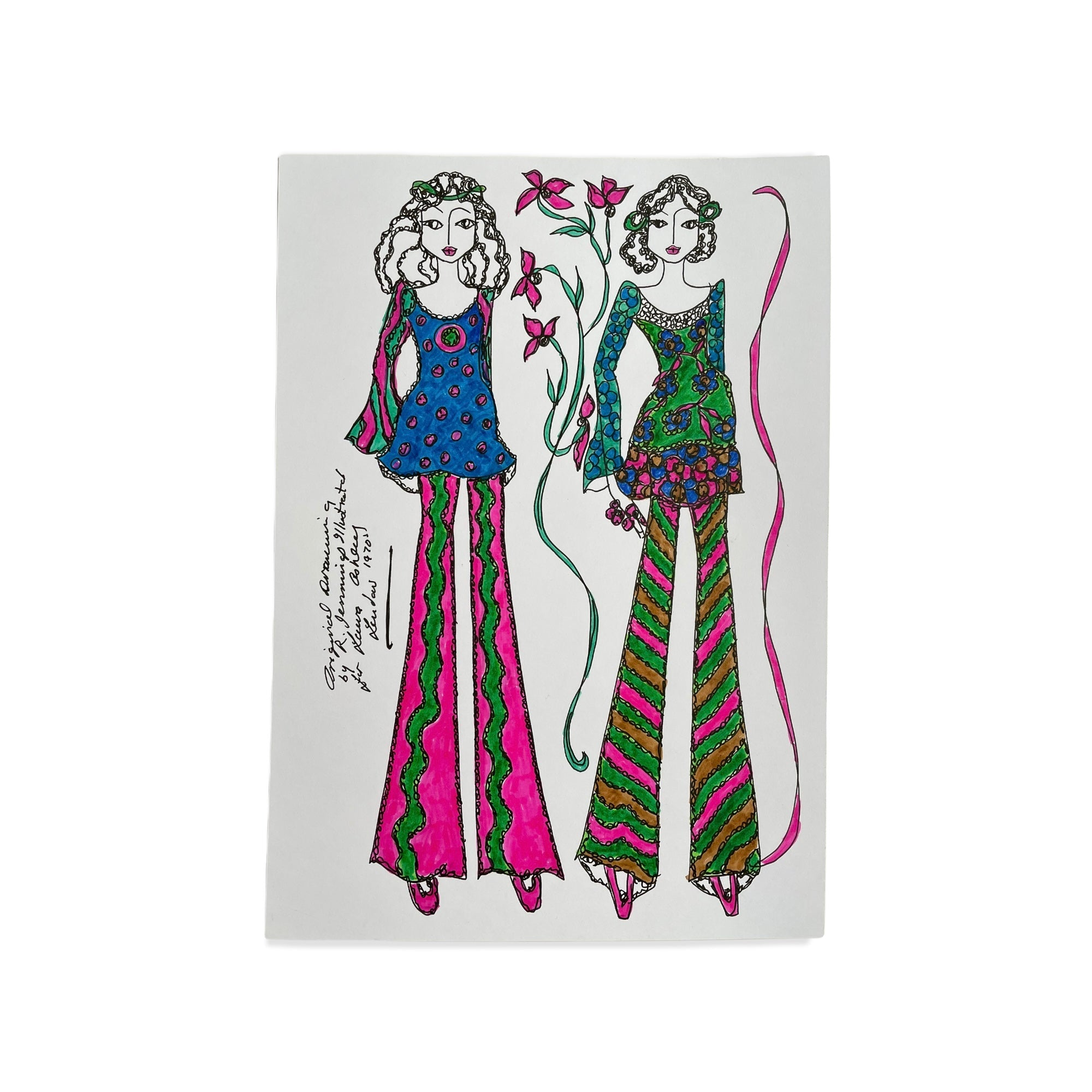 Laura Ashley vintage fashion drawings - Natalia Willmott