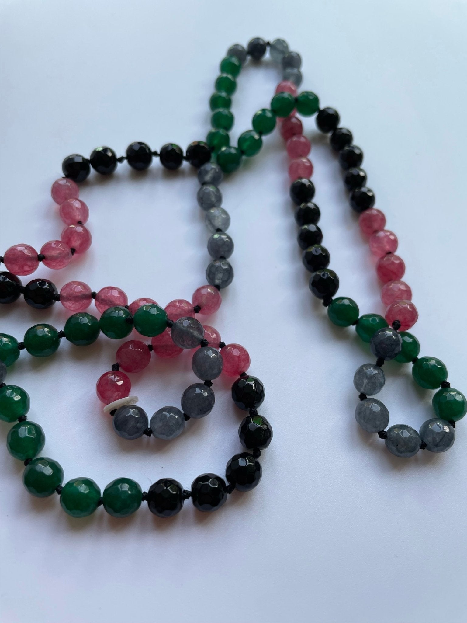 Long beaded semi- precious necklace - Natalia Willmott