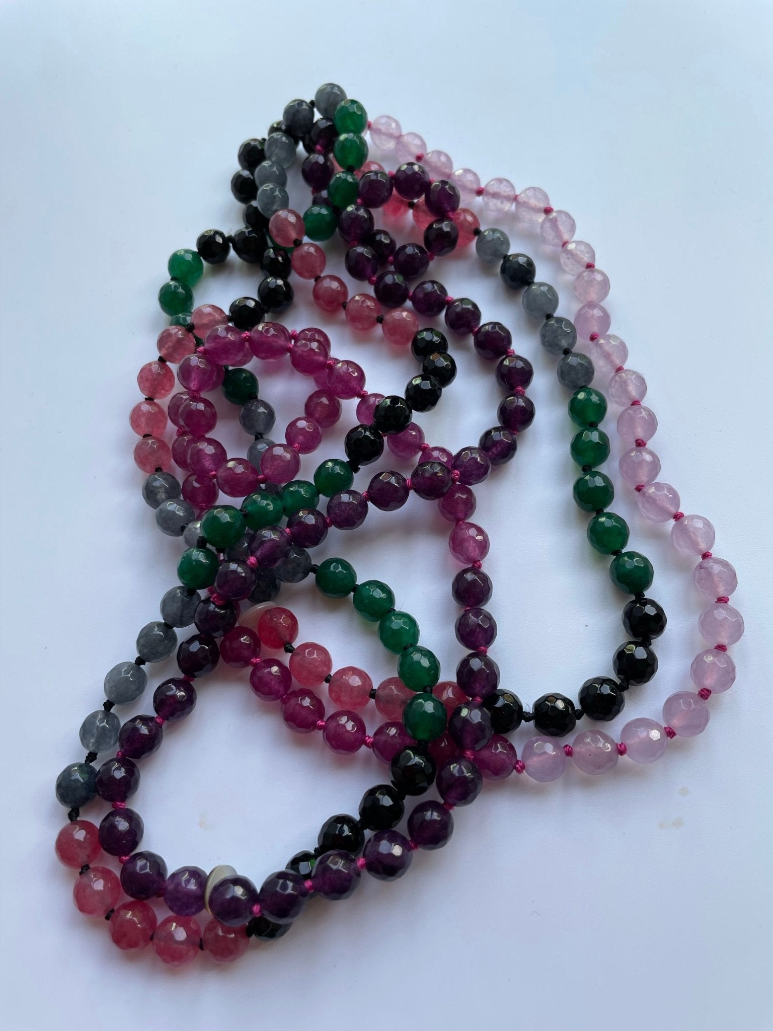 Long beaded semi- precious necklace - Natalia Willmott