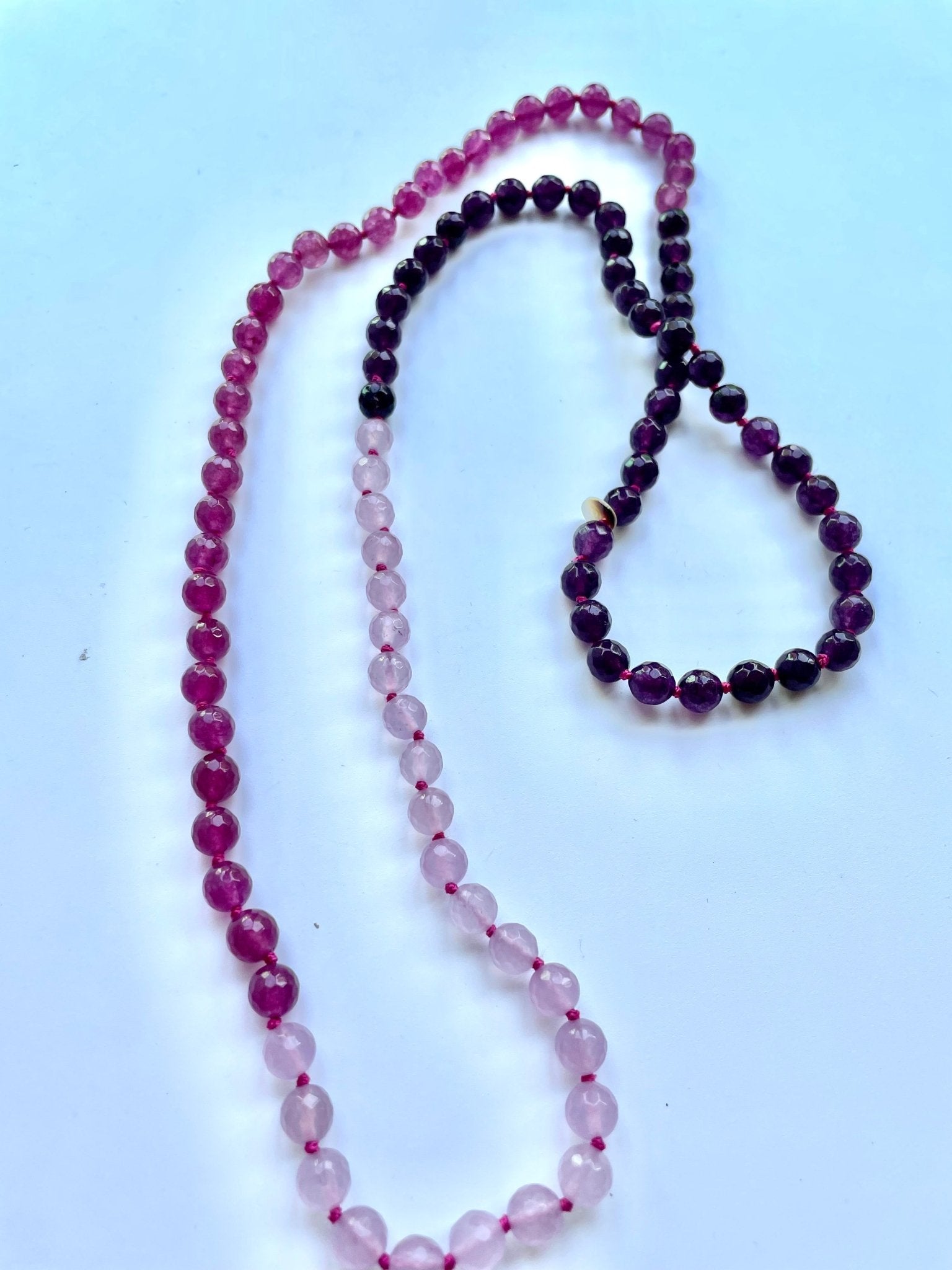 Long beaded semi- precious necklace - Natalia Willmott