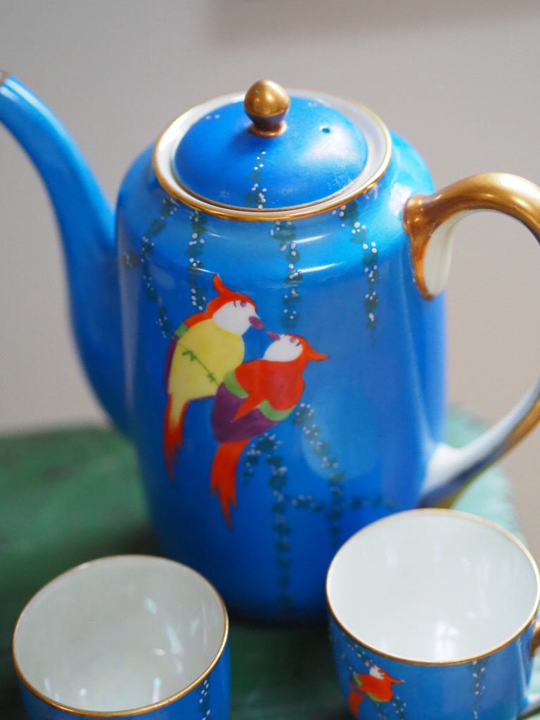 Meito china lustre orange bird coffee set - Natalia Willmott