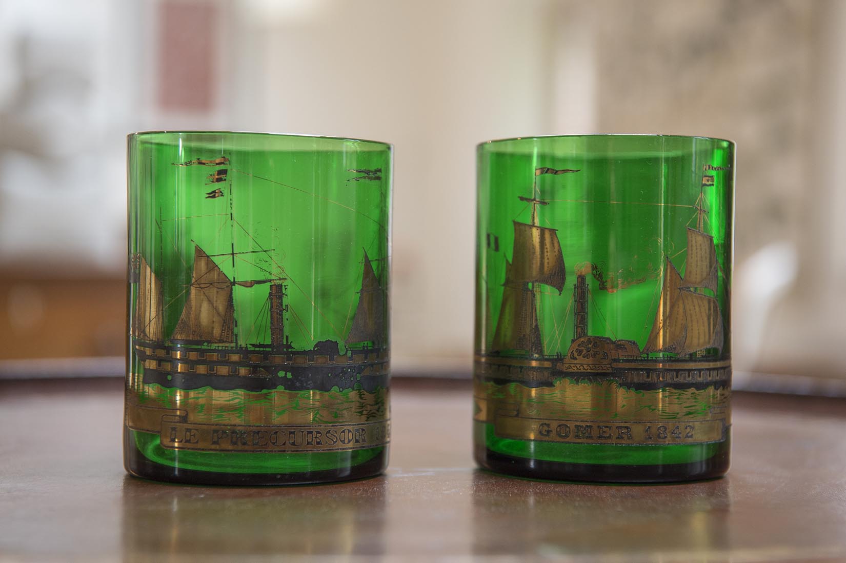 Mid century steamships glass tumbler - Natalia Willmott