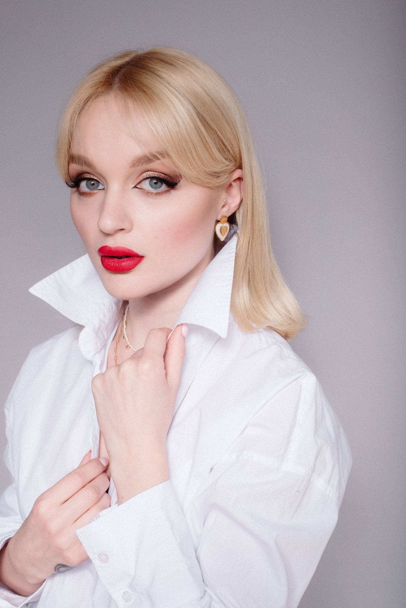 Mother of pearl heart necklace or earrings - Natalia Willmott