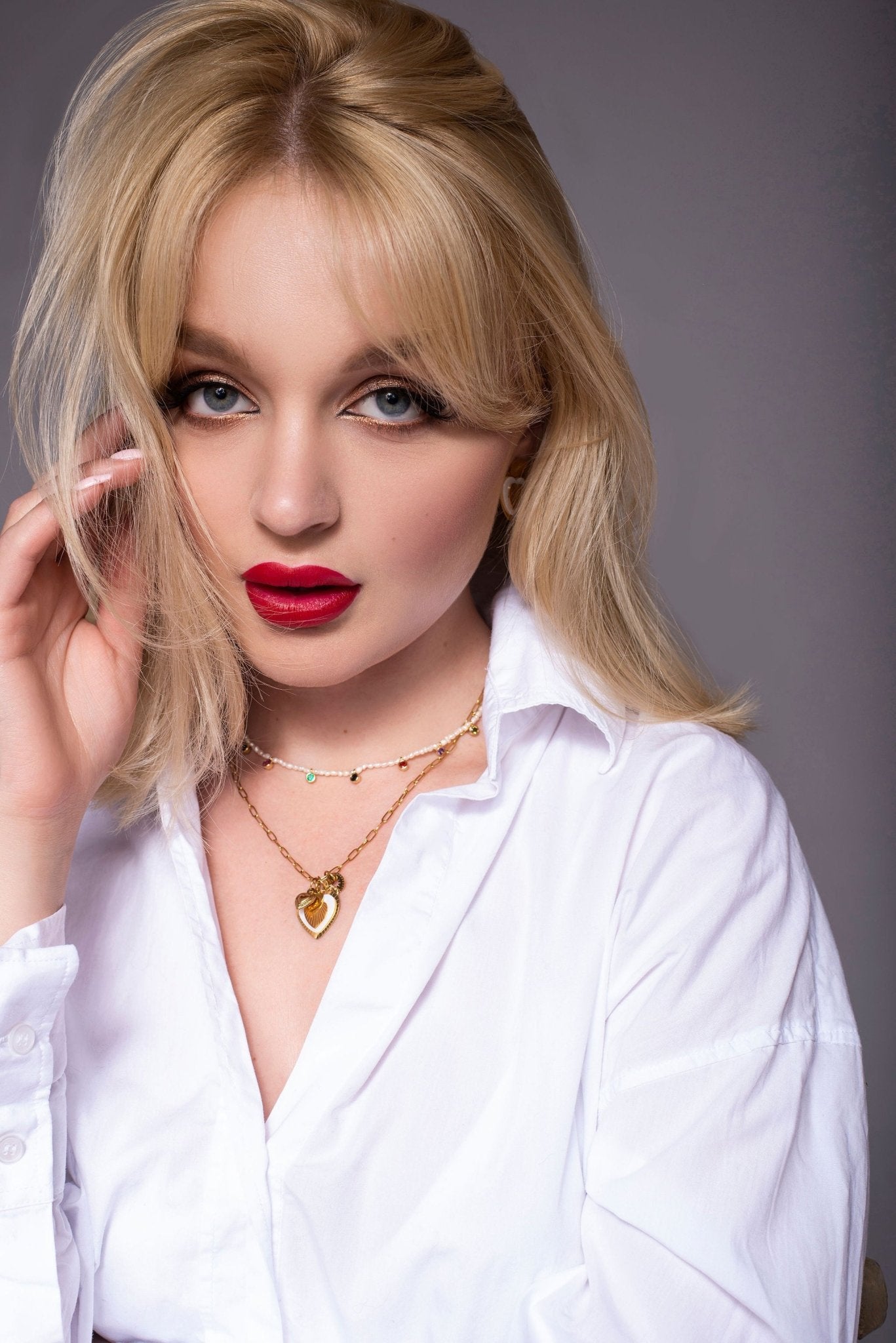 Mother of pearl heart necklace or earrings - Natalia Willmott