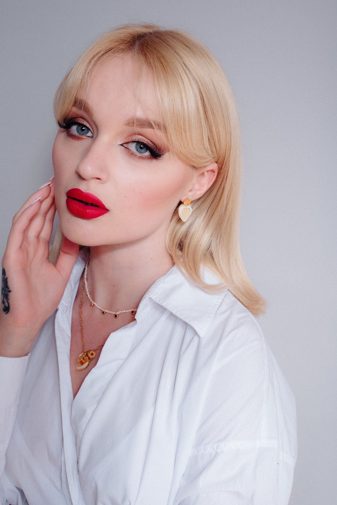 Mother of pearl heart necklace or earrings - Natalia Willmott