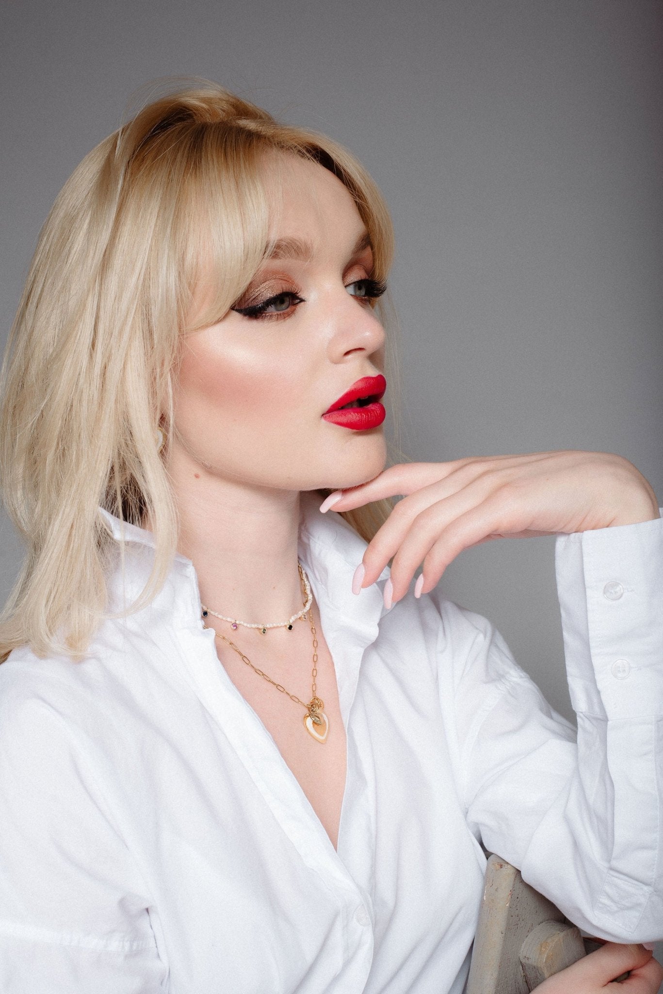 Mother of pearl heart necklace or earrings - Natalia Willmott