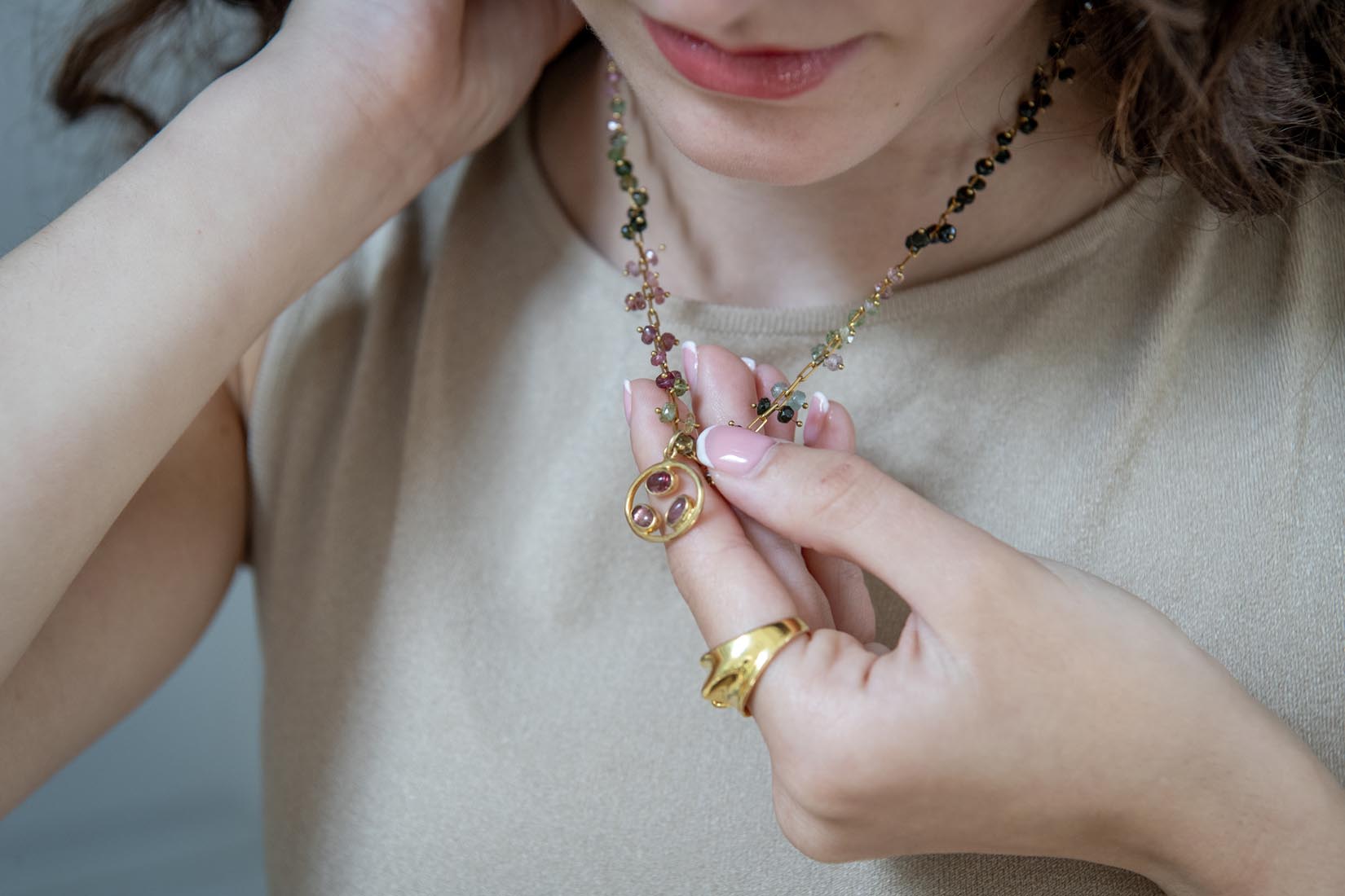 Multicoloured tourmaline necklace - Natalia Willmott