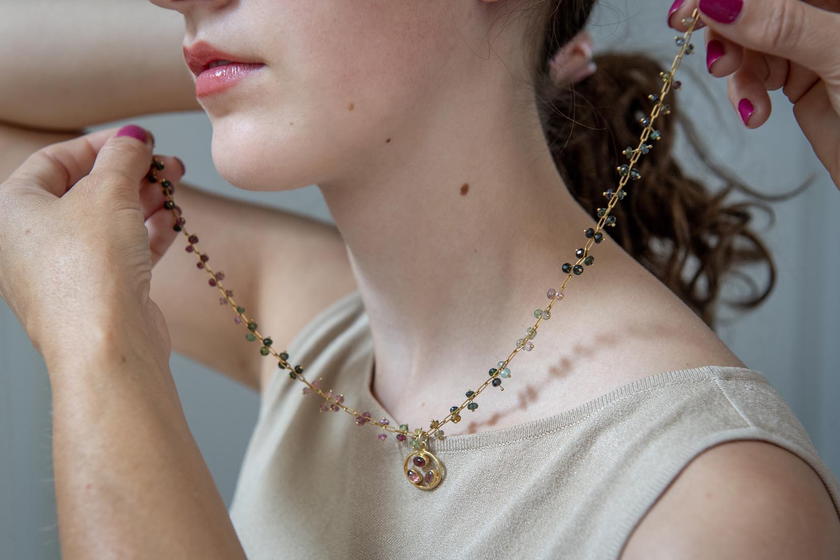 Multicoloured tourmaline necklace - Natalia Willmott