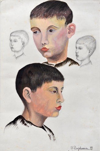 Multiple drawings of a boy - Natalia Willmott