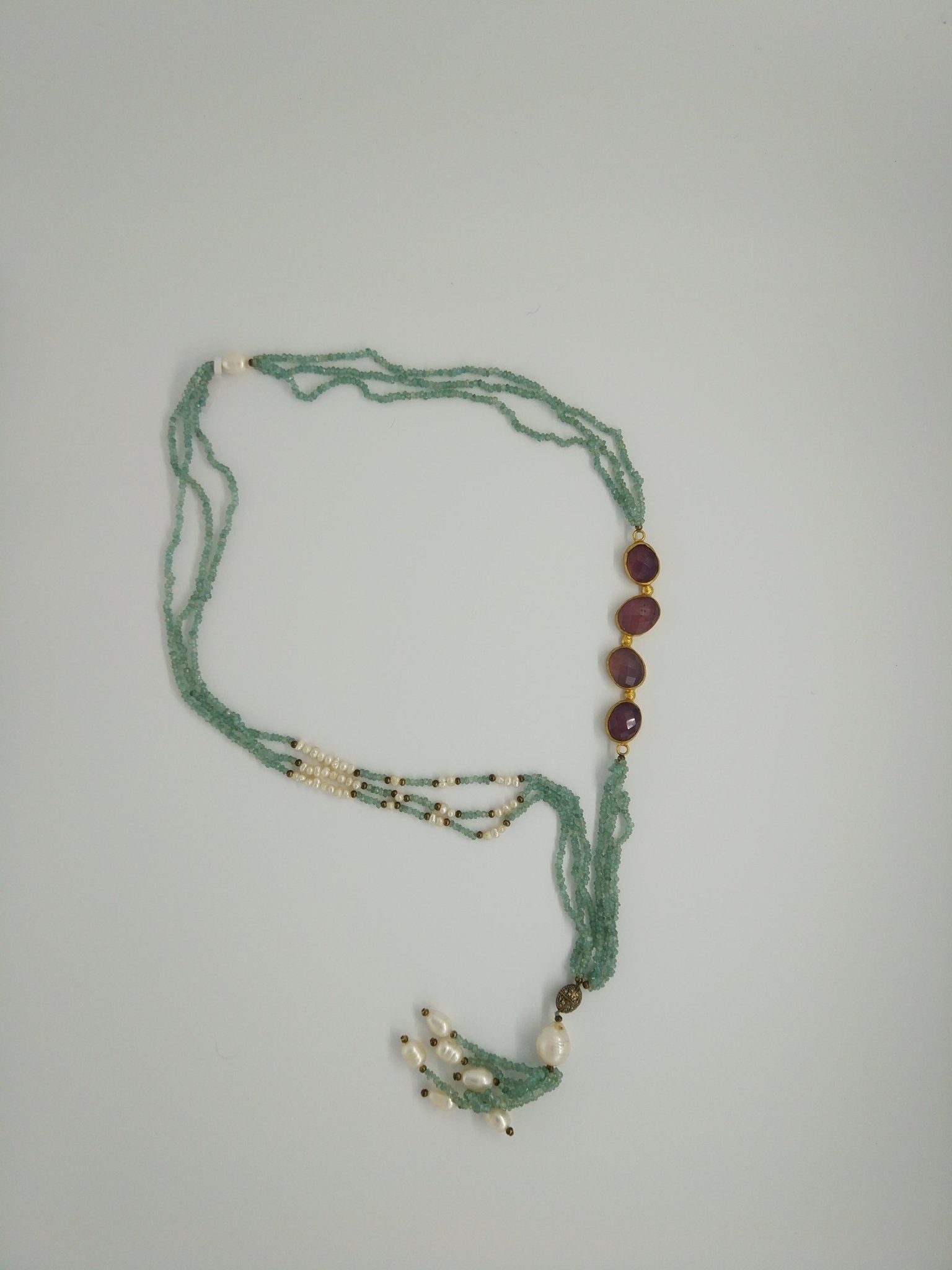 Multistrand green beaded necklace - Natalia Willmott