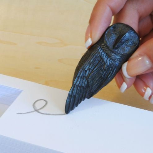 Owl studio pad graphite object - Natalia Willmott