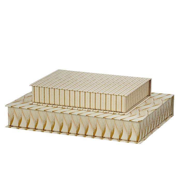pair of paper lided organizer boxes Cashmere. - Natalia Willmott