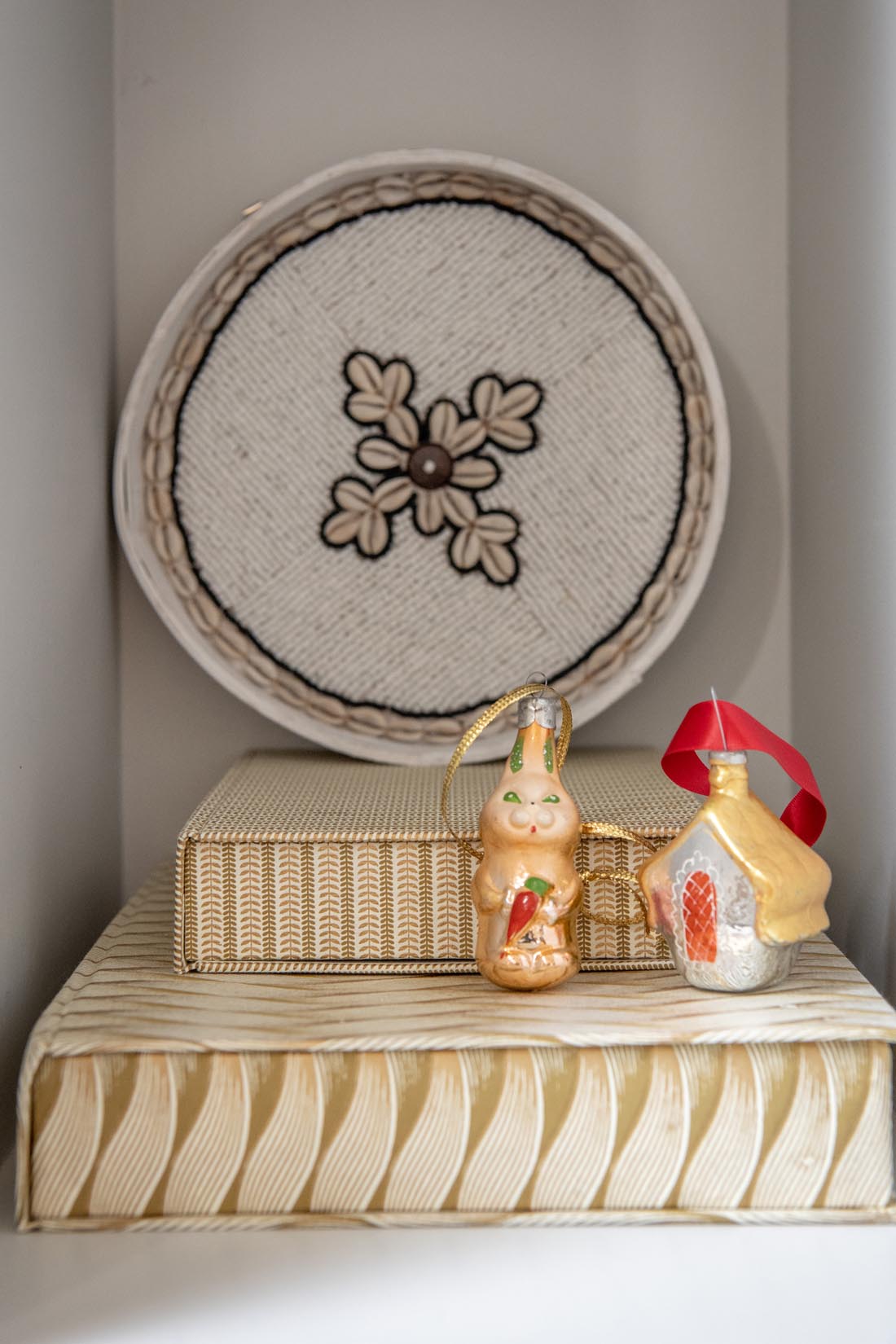 pair of paper lided organizer boxes Cashmere. - Natalia Willmott