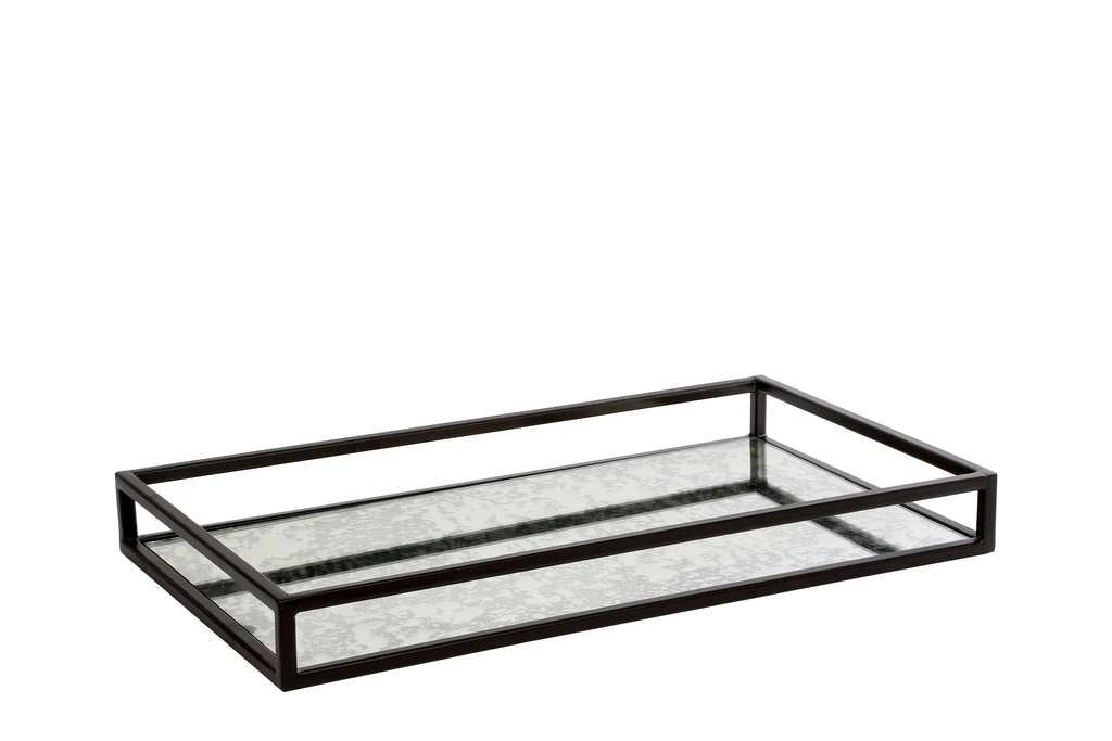 Rectangular mirrored tray with railings - Natalia Willmott