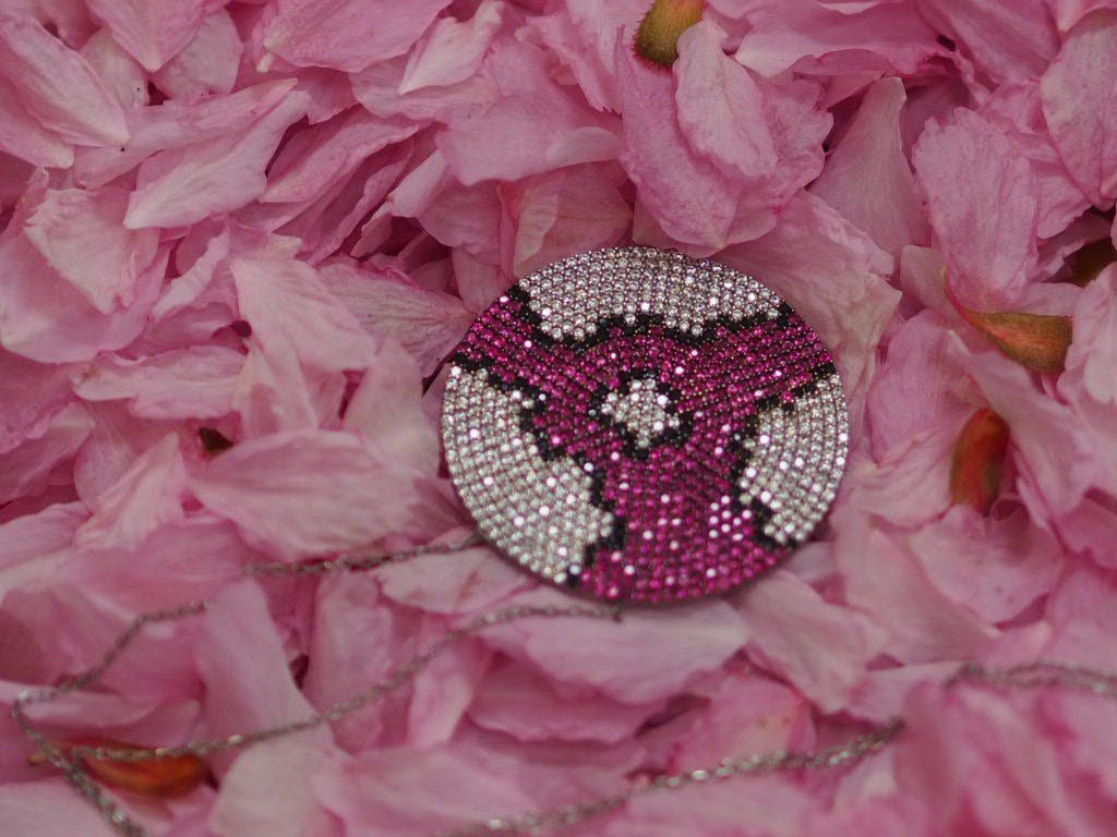 Silver necklace with round zirconium pendant - Natalia Willmott