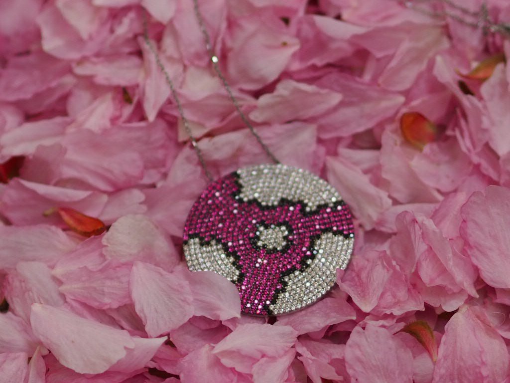 Silver necklace with round zirconium pendant - Natalia Willmott