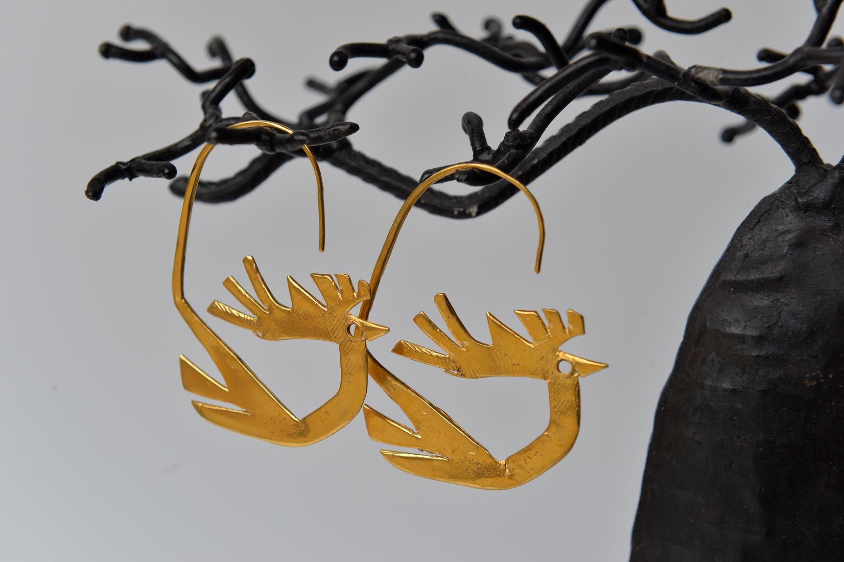 Stylised Stag - cerfs volants - earrings by Elisabeth Riveiro - Natalia Willmott