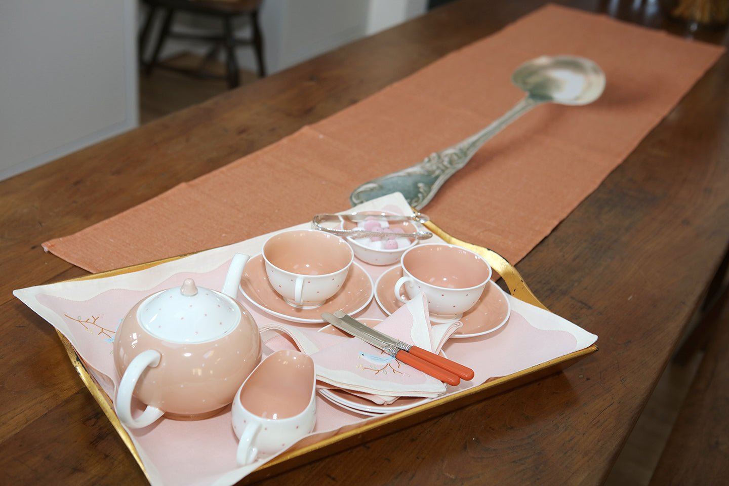Table runner printed with image of antique spoon - Natalia Willmott