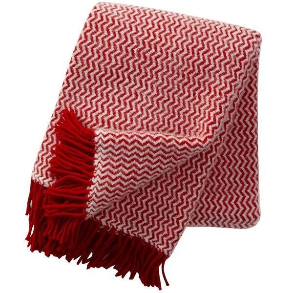 Tango Red or beige wool throw / blanket - Natalia Willmott